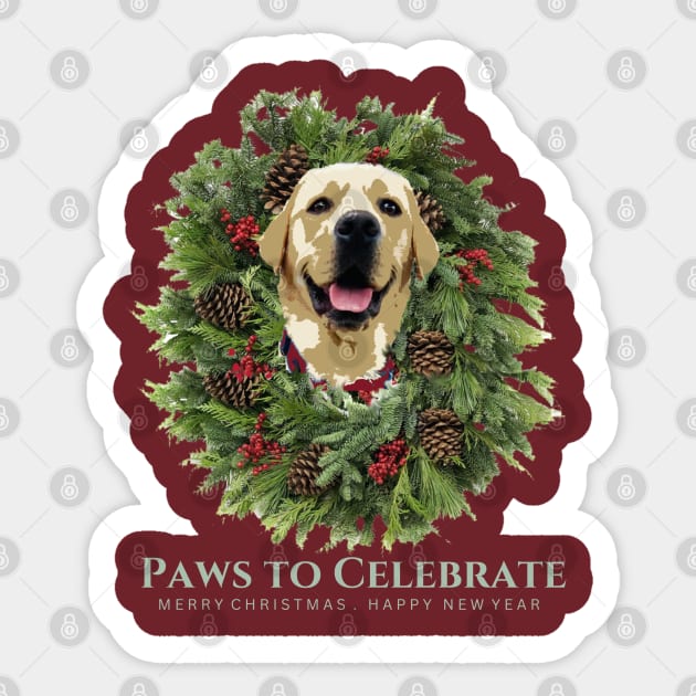 Paws to Celebrate with Yellow Labs Sticker by B C Designs